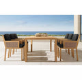 Teak Dining Set 6-Seater Woven Wicker Alfresco Outdoor Living Australia