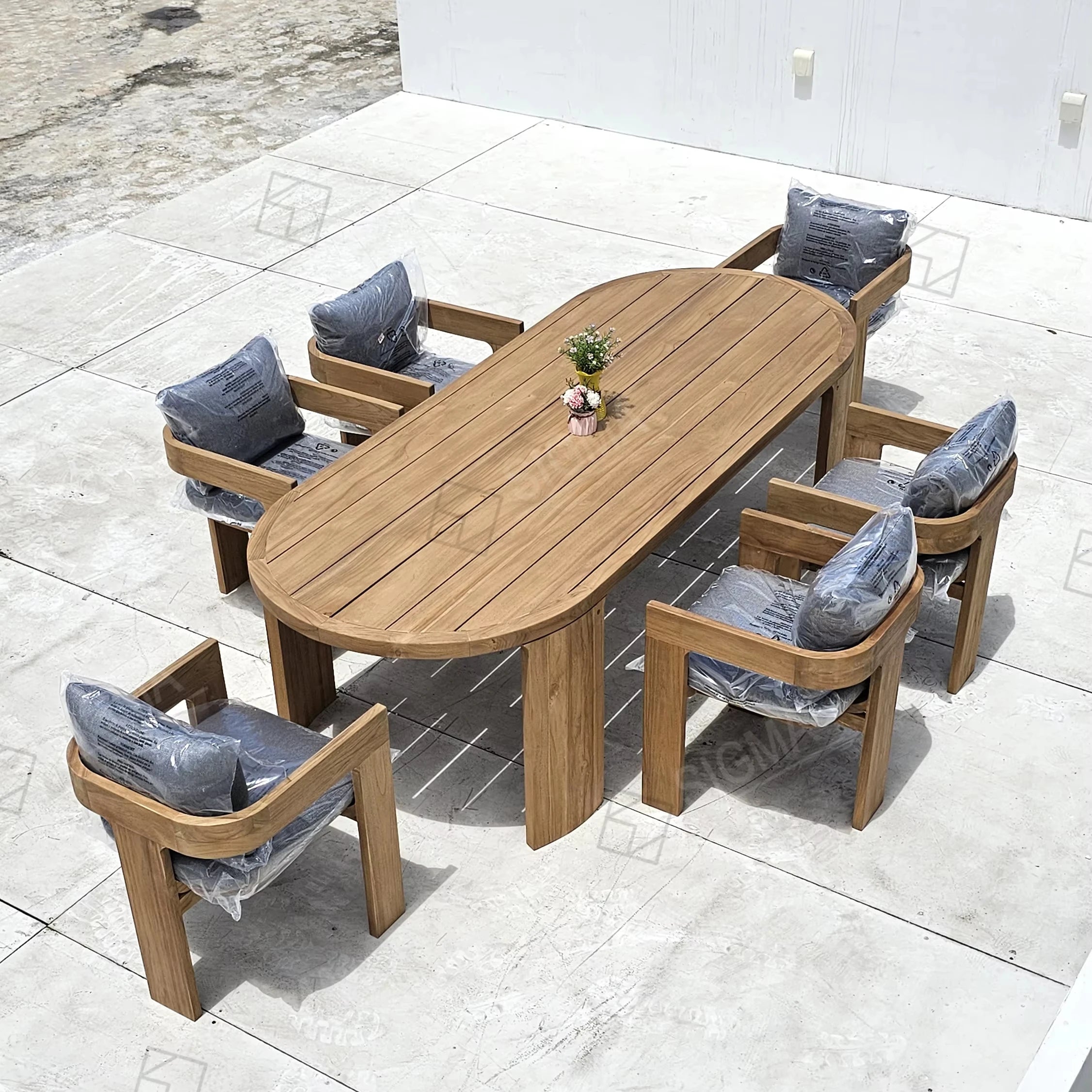Teak 6-Seater Dining Set Designer Outdoor Furniture Alfresco Outdoor Living Australia