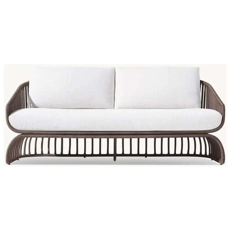 Curved Rope Woven Outdoor Sofa Aluminum Frame Alfresco Outdoor Living Australia
