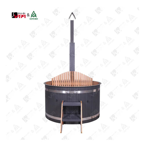 1.5m Round Outdoor Sauna Tub 4-Person Cedar Alfresco Outdoor Living Australia