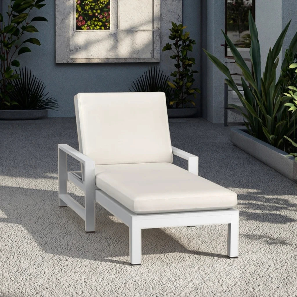 Designer Aluminum Sun Lounger Contemporary White Alfresco Outdoor Living Australia
