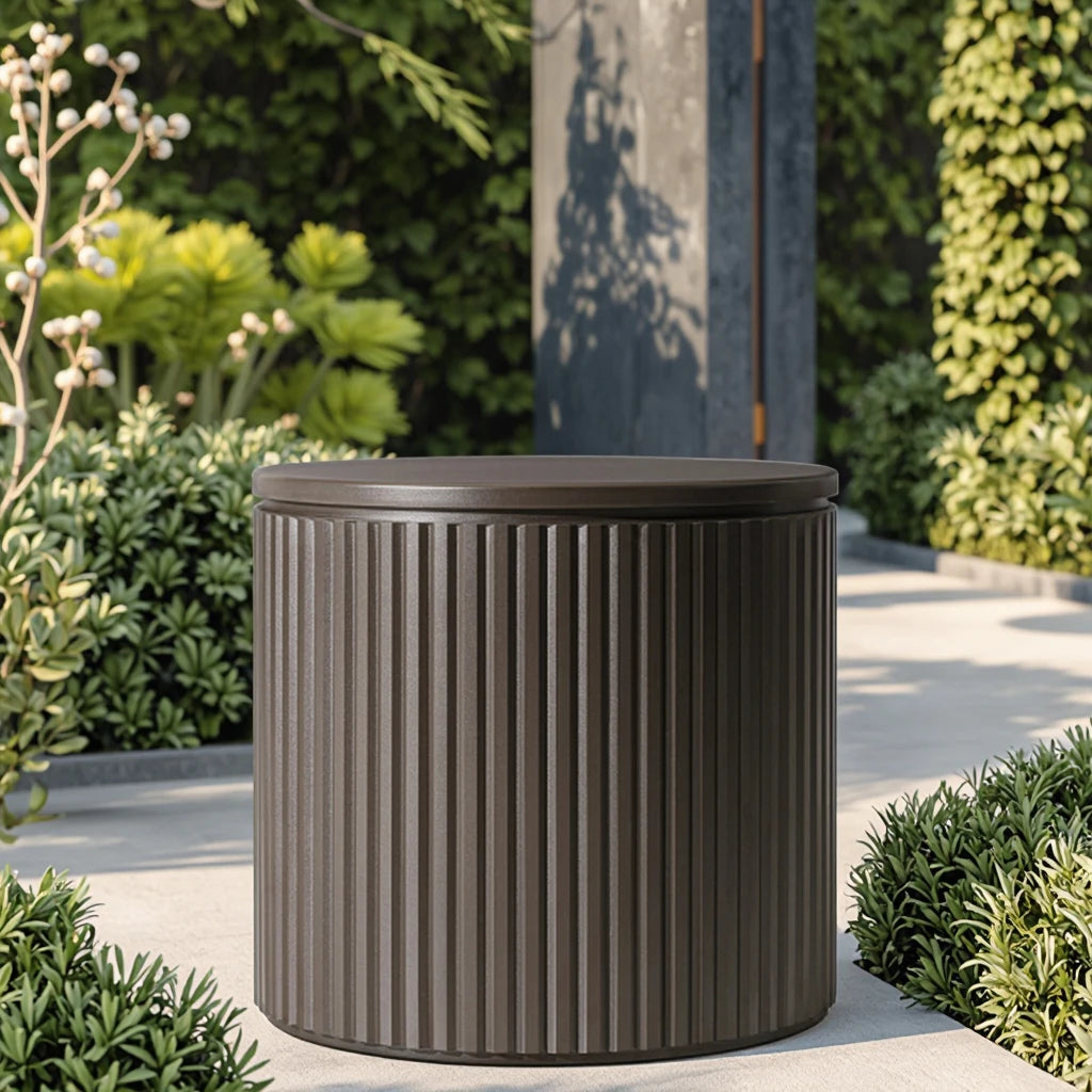 Outdoor Side Table Minimalist Round Aluminum Alfresco Outdoor Living Australia