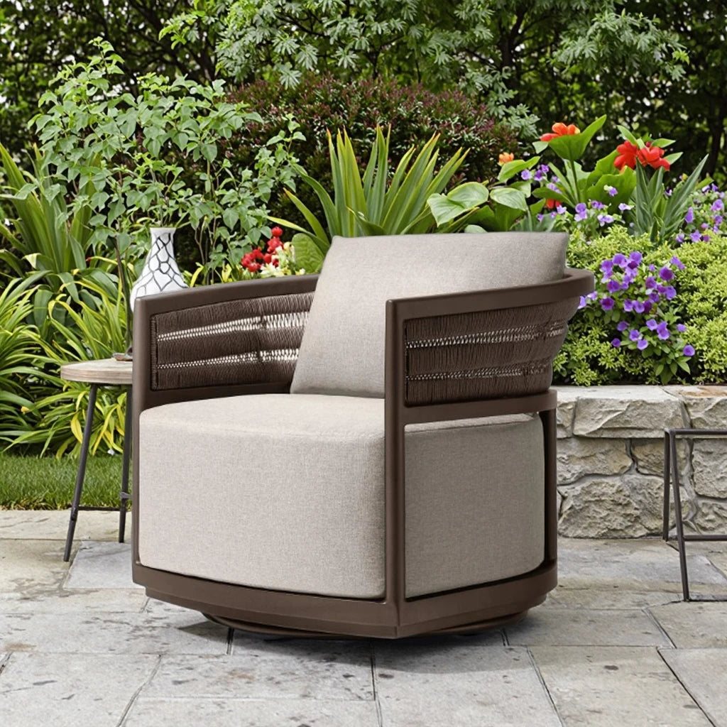 Aluminium Outdoor Swivel Chair White Alfresco Outdoor Living Australia