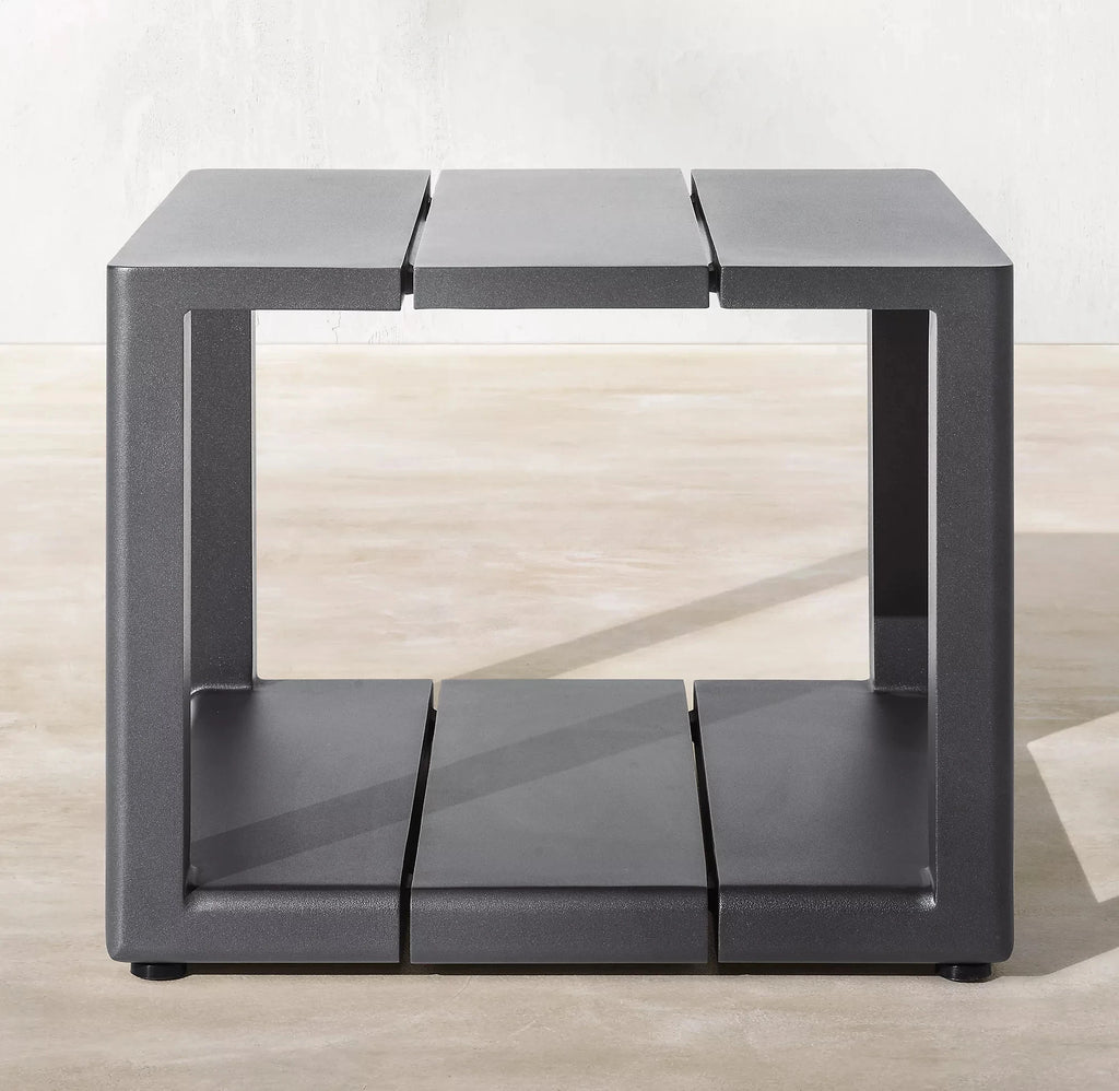 Square Aluminum Side Table Contemporary Custom Alfresco Outdoor Living