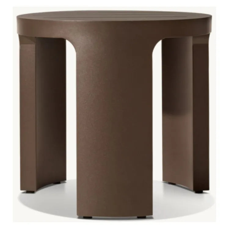 Designer Outdoor Side Table Round White Alfresco Outdoor Living Australia
