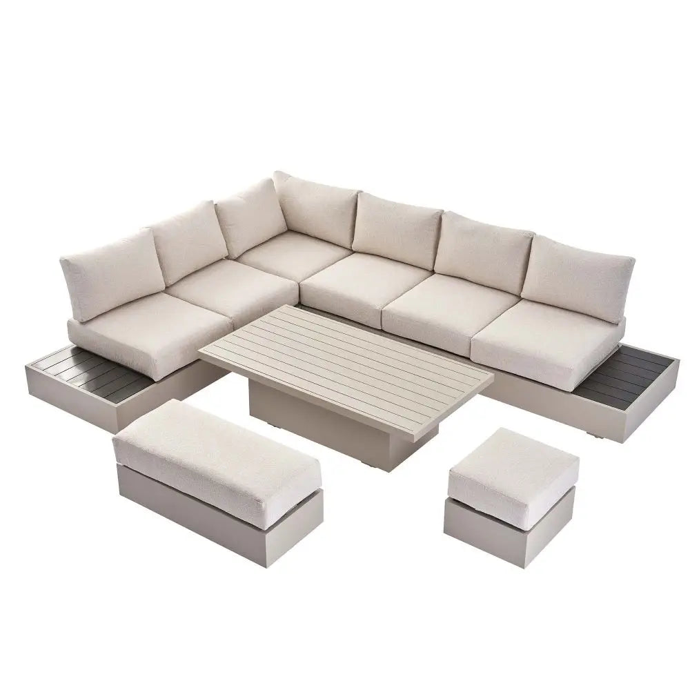 Modular Outdoor Sofa Set L-Shaped Dining Aluminium Alfresco Outdoor Living Australia