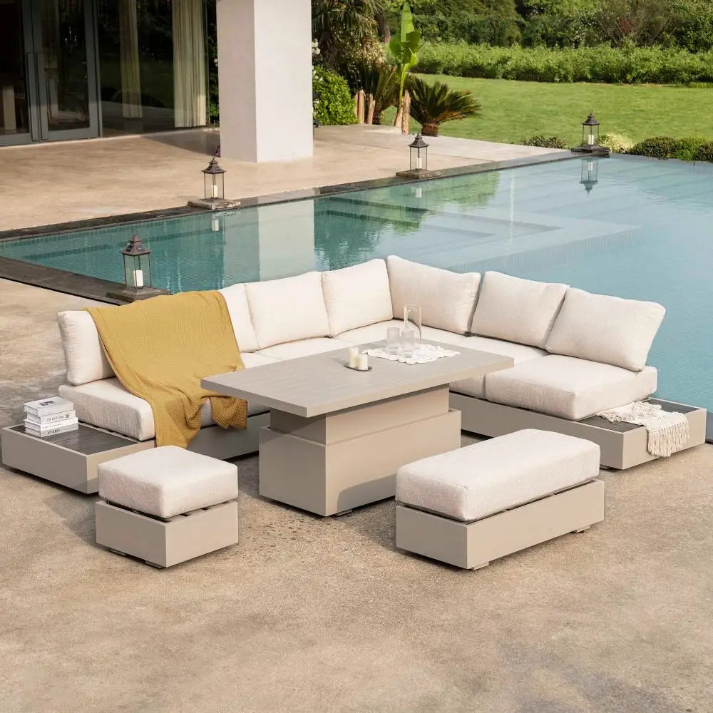 Modular Outdoor Sofa Set L-Shaped Dining Aluminium Alfresco Outdoor Living Australia