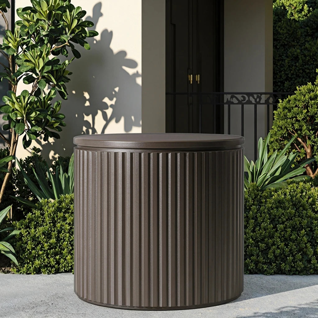 Outdoor Side Table Minimalist Round Aluminum Alfresco Outdoor Living Australia