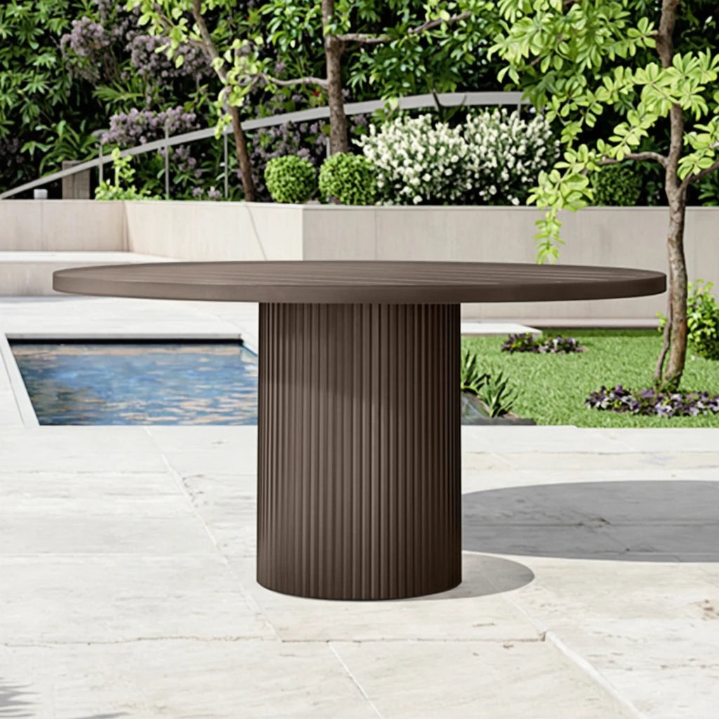 Round Aluminum Outdoor Dining Table, Architectural Design, Alfresco Outdoor Living Australia