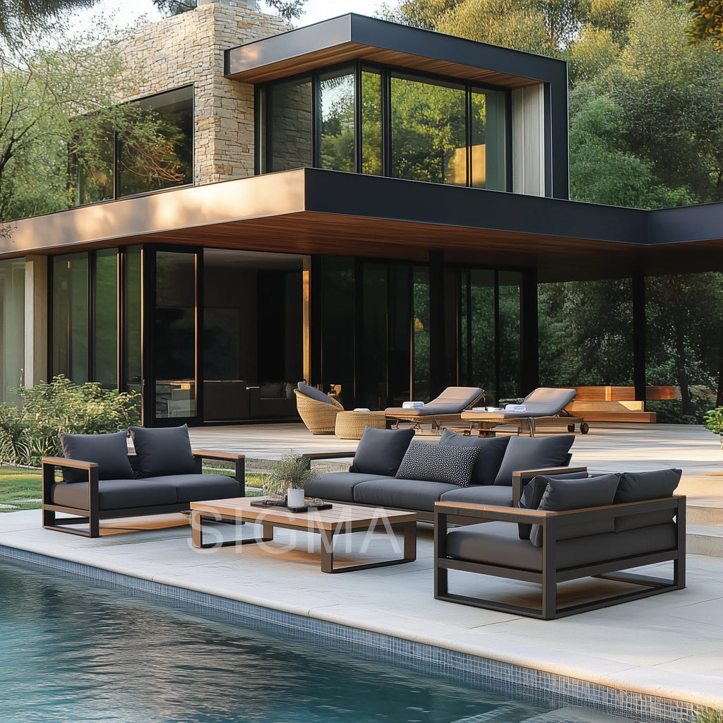 Designer Outdoor Dining Set Modern Aluminum Alfresco Outdoor Living Australia