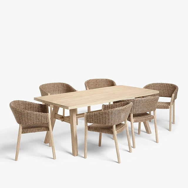 Designer Outdoor Furniture Rattan Teak Dining Set Alfresco Outdoor Living