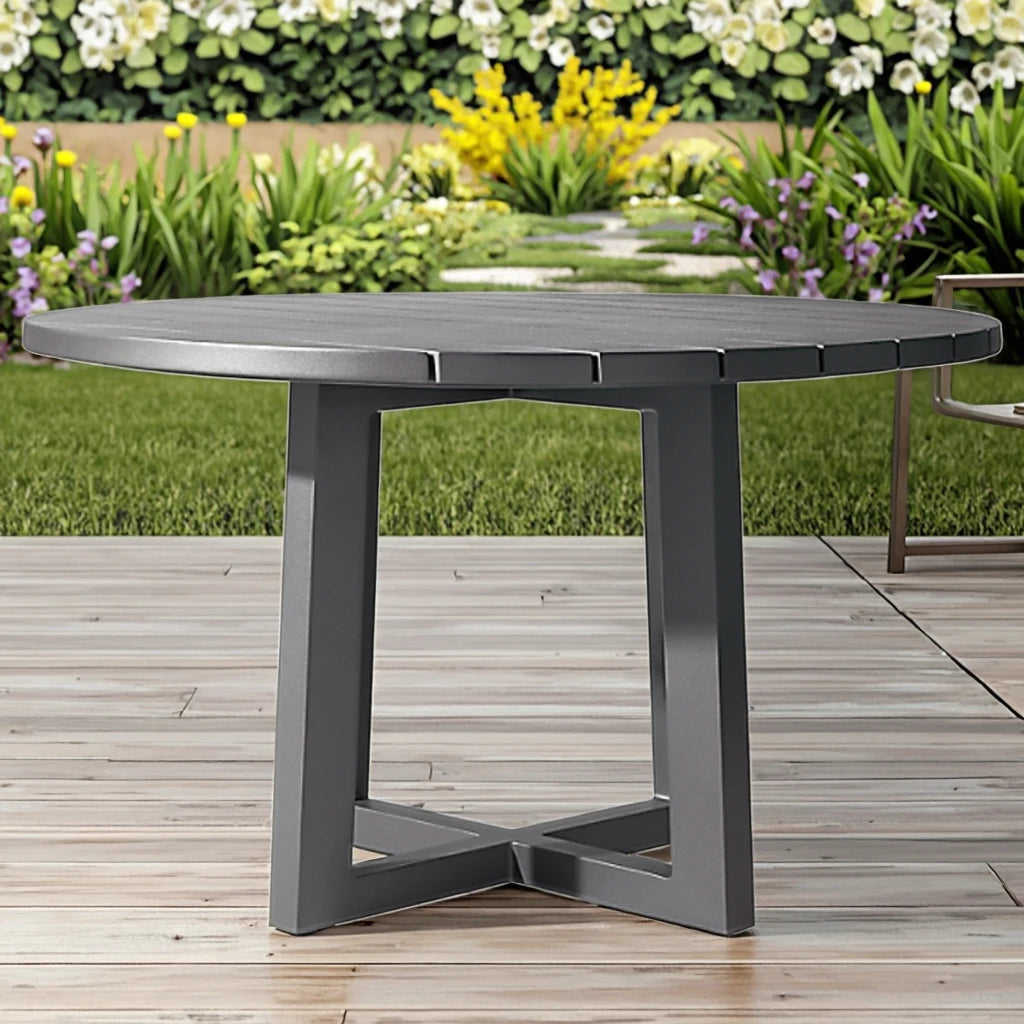 Custom Aluminum Round Dining Table Modern Alfresco Outdoor Living Australia