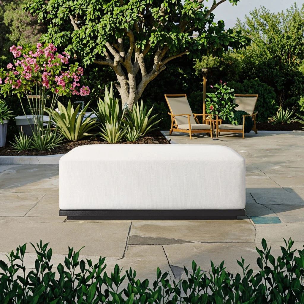 Custom Outdoor Ottoman Modern Geometric Base Alfresco Outdoor Living Australia