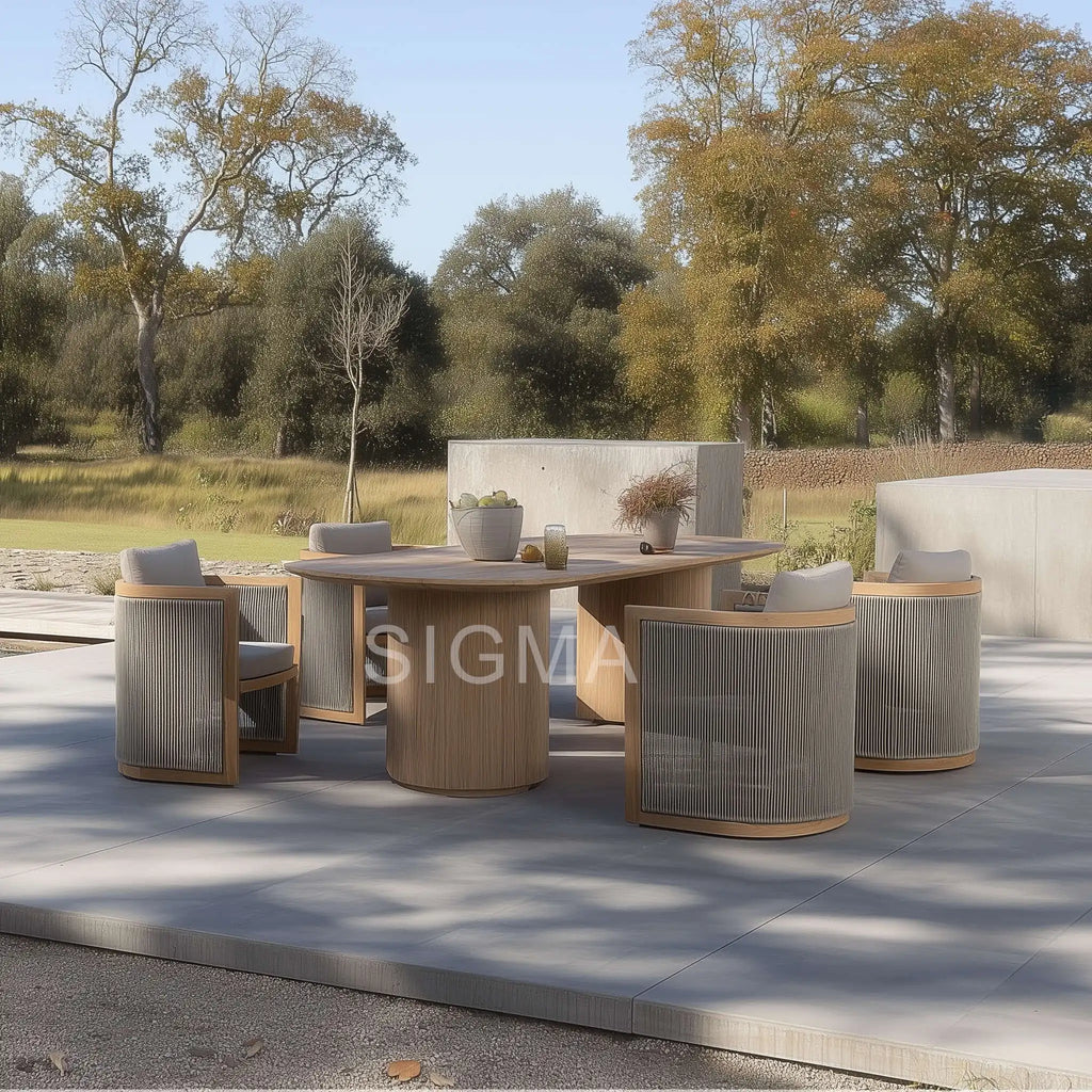 Custom Outdoor Furniture 6-Seater Teak Set Modern Alfresco Outdoor Living Australia