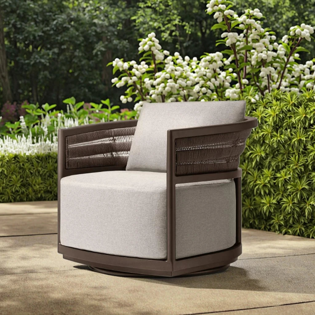 Aluminium Outdoor Swivel Chair White Alfresco Outdoor Living Australia