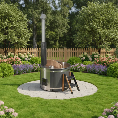 Contemporary Stainless Steel Firewood Hot Tub Alfresco Outdoor Living Australia