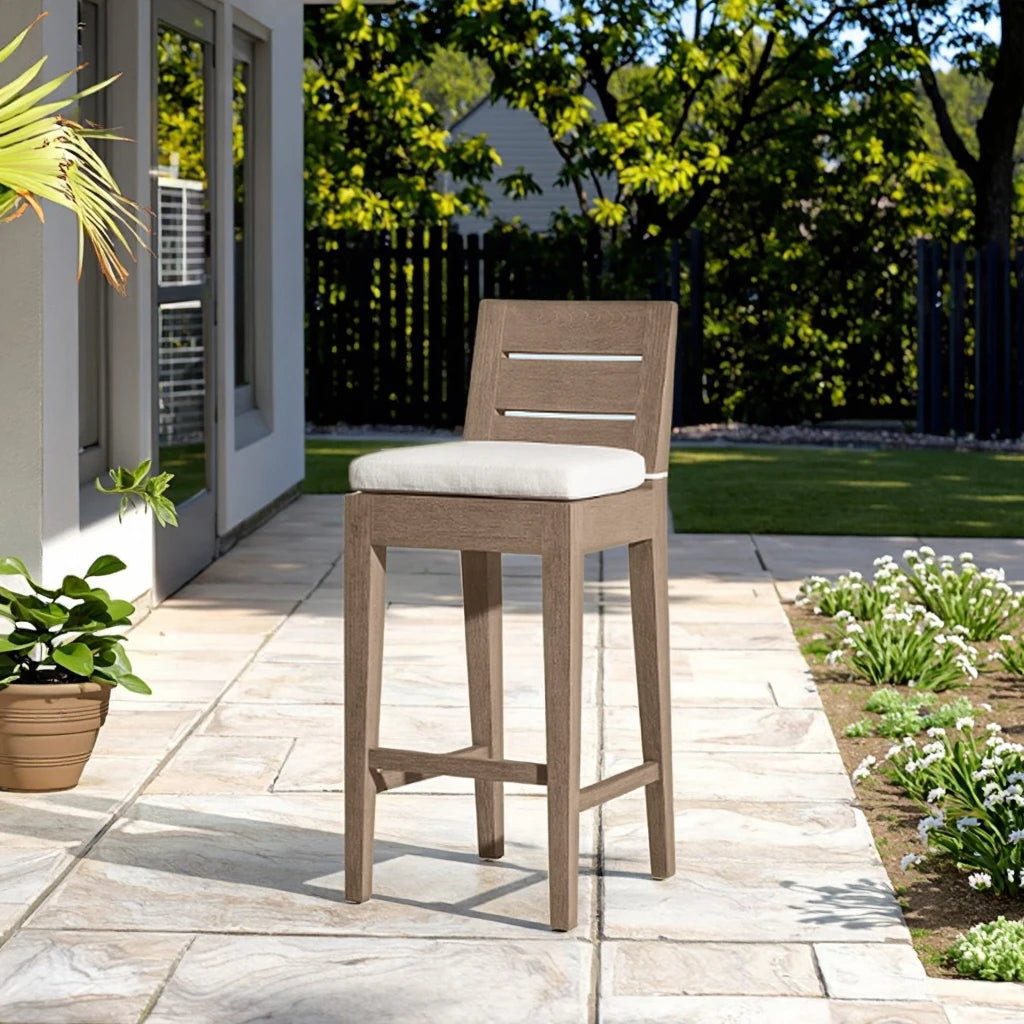 Custom Teak Bar Stool European Bistro Style Alfresco Outdoor Living Australia