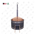 Stainless Steel Wood-Fired Hot Tub Modern Alfresco Outdoor Living