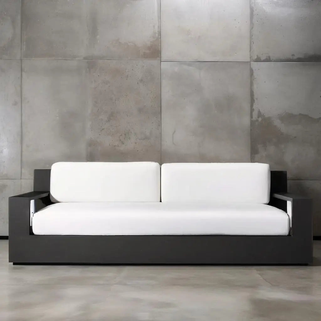 Modern Outdoor Garden Sofa Set Teak Aluminum Weather Resistant Lounge