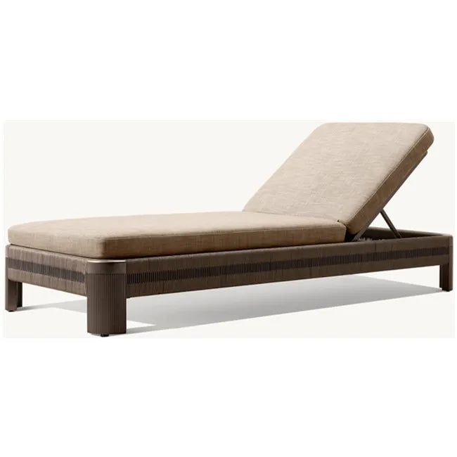 Contemporary Aluminum Sun Lounger Adjustable Alfresco Outdoor Living
