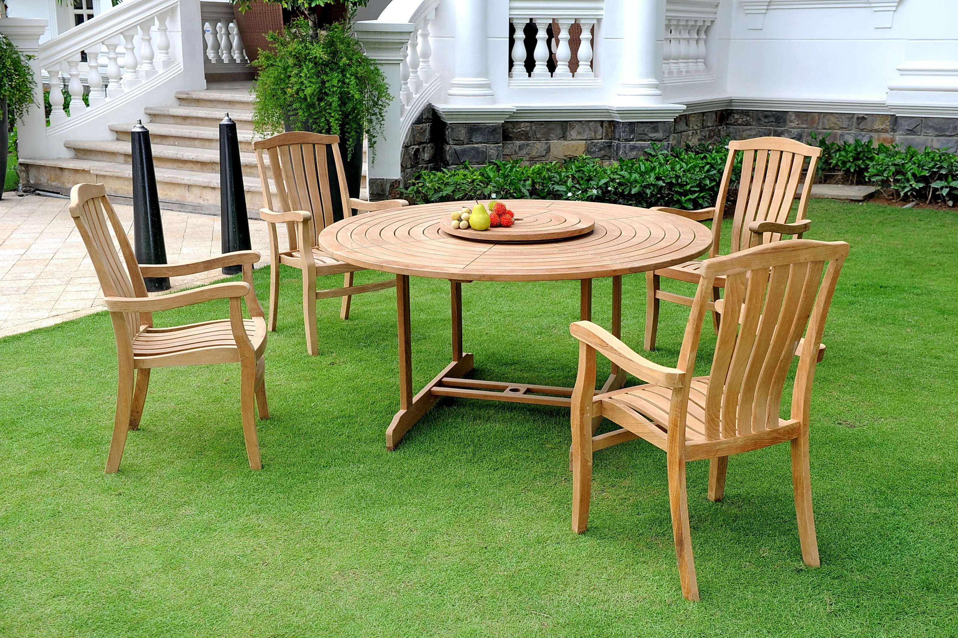Teak Dining Set 4-Seater Modern Alfresco Outdoor Living Australia