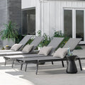 Contemporary Aluminium Outdoor Sun Lounger Minimalist Daybed Alfresco Outdoor Living