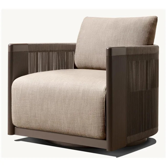 Outdoor Swivel Chair Modern Aluminum Rope Weaving Alfresco Outdoor Living Australia