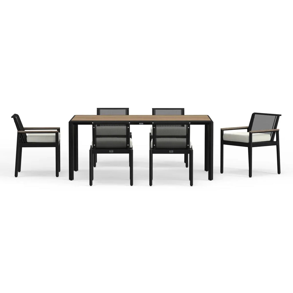 Custom 6-Seater Dining Set Aluminium Teak Alfresco Outdoor Living Australia