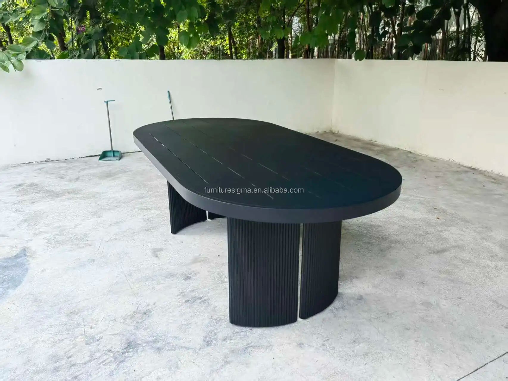 Custom Outdoor Dining Table Oval Aluminum Modern Alfresco Outdoor Living Australia