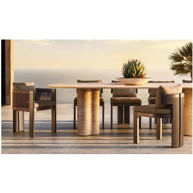 Designer Outdoor Dining Chair Mixed Materials Aluminum Alfresco Outdoor Living Australia