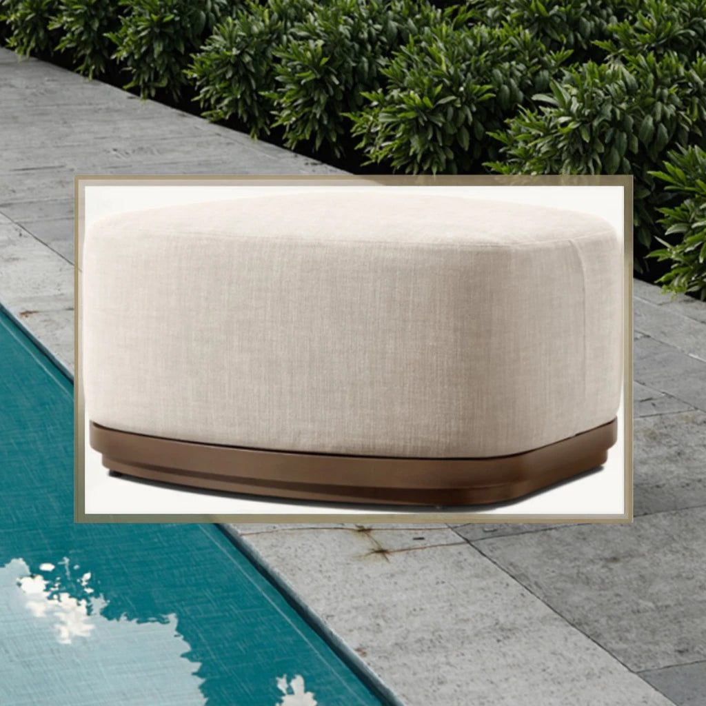 Modern Outdoor Ottoman Footstool Minimalist Alfresco Outdoor Living Australia