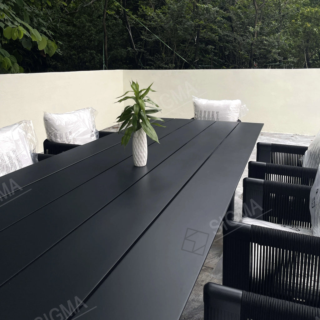 Dining Table Set Contemporary Woven Rope Alfresco Outdoor Living Australia