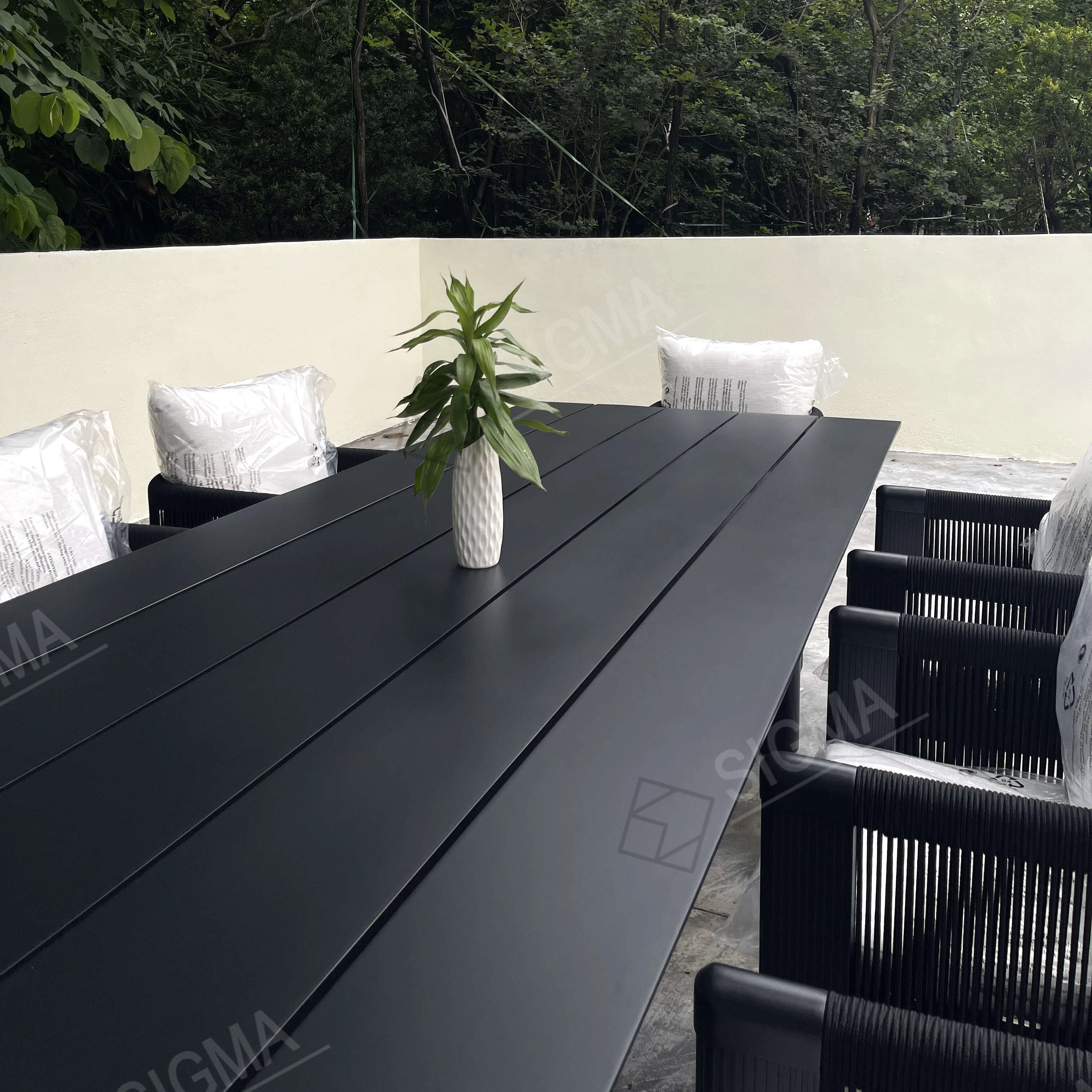 Dining Table Set Contemporary Woven Rope Alfresco Outdoor Living Australia
