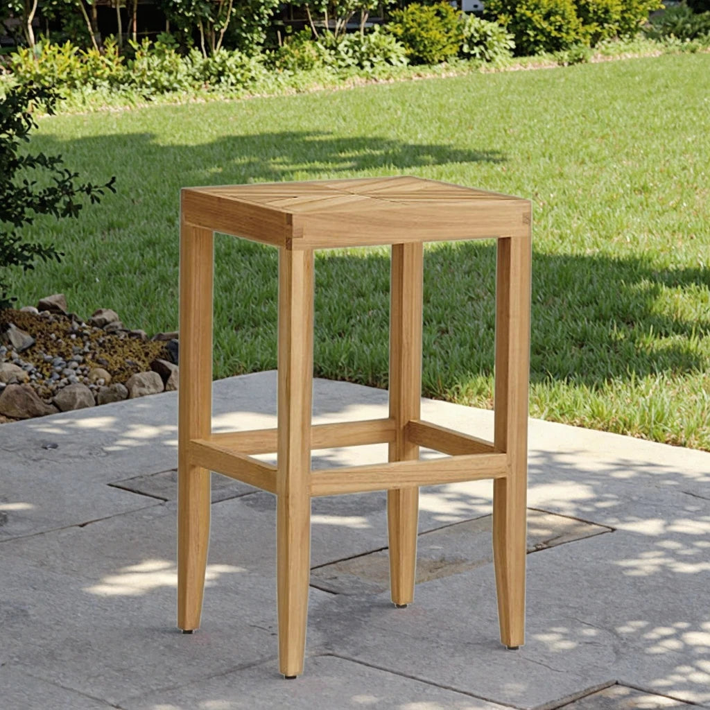 Teak Stool Side Table Square Architectural Alfresco Outdoor Living Australia