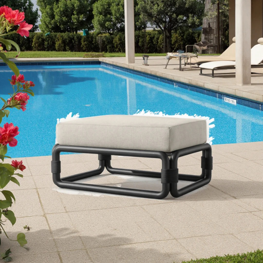 Outdoor Ottoman Stool Handcrafted Rope Weave Architectural - Alfresco Outdoor Living Australia