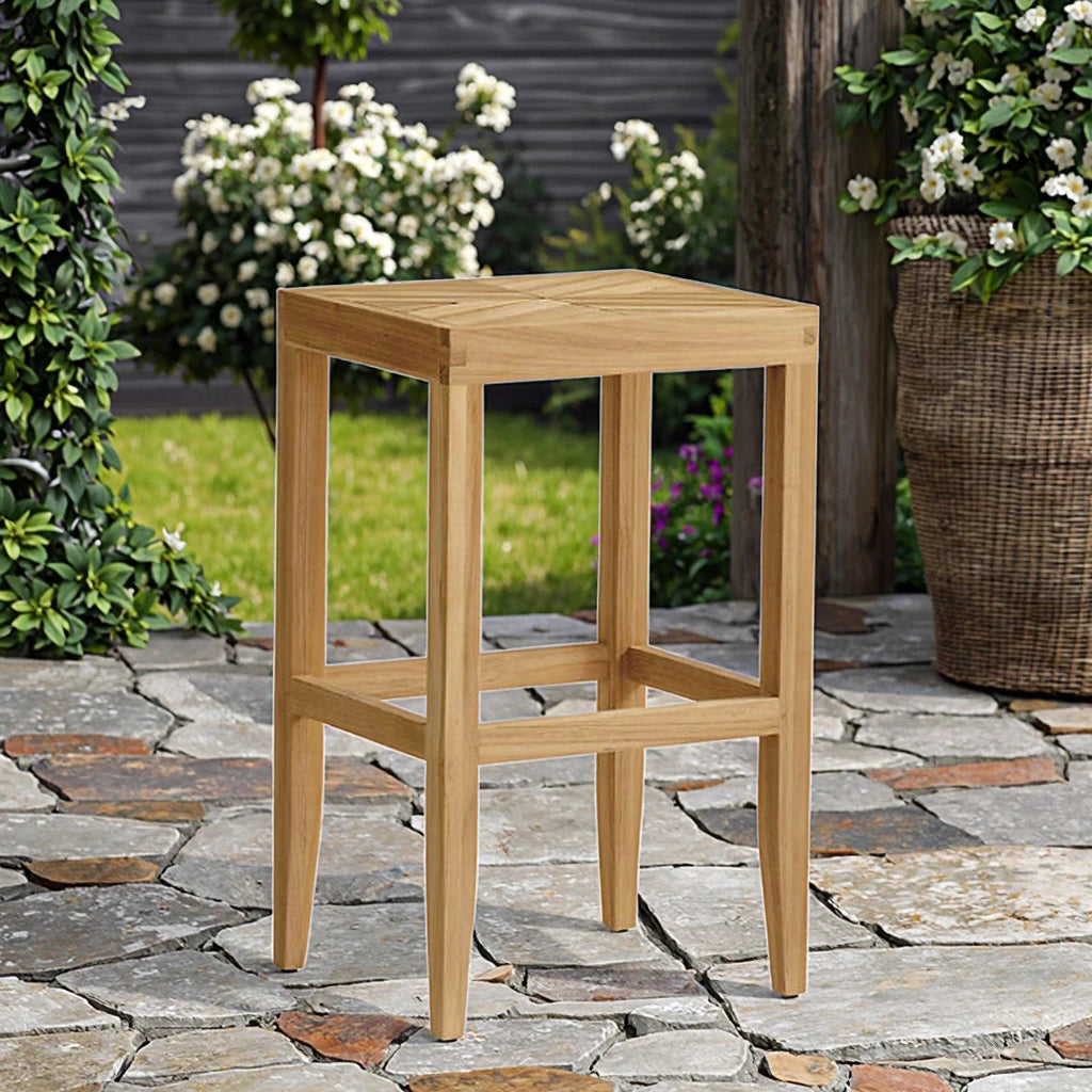 Teak Stool Side Table Square Architectural Alfresco Outdoor Living Australia