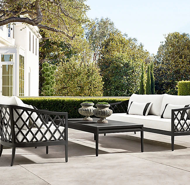 Designer Outdoor Furniture Aluminum Sofa Cross Back Alfresco Outdoor Living Australia