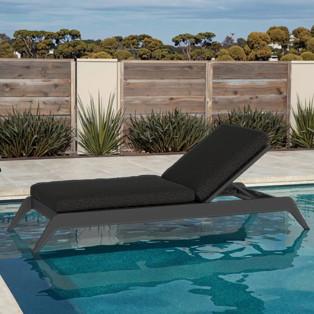 Aluminum Sun Lounger Contemporary Adjustable Alfresco Outdoor Living