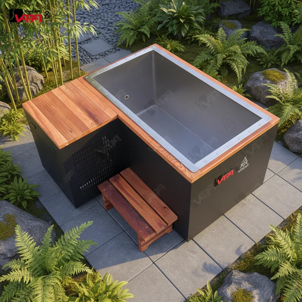 Custom Outdoor Cold Plunge Tub Red Cedar L-Shaped Alfresco Outdoor Living Australia