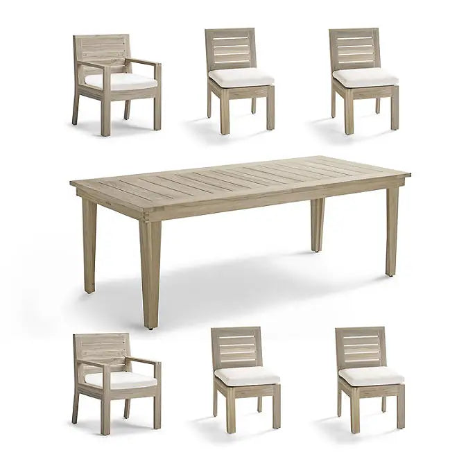 Custom Outdoor Furniture Teak Dining Set Weathered - Alfresco Outdoor Living Australia