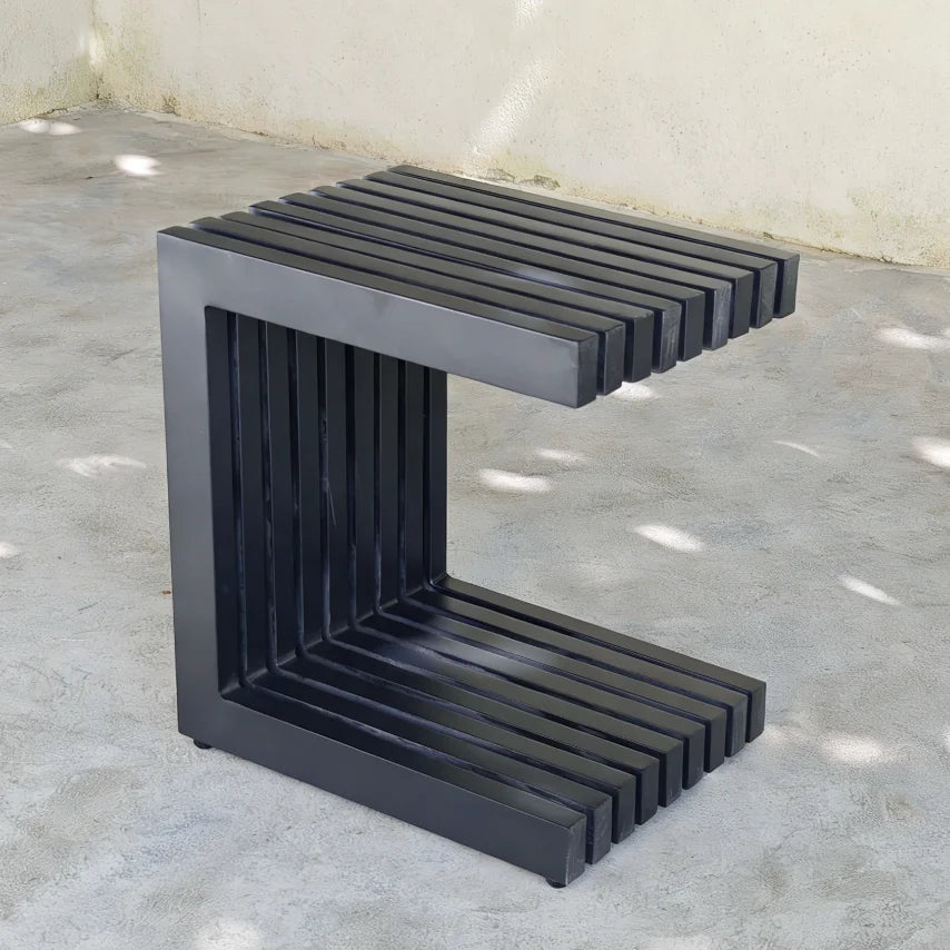 Designer Outdoor Side Table Modular Aluminum C-Shaped Alfresco Outdoor Living Australia