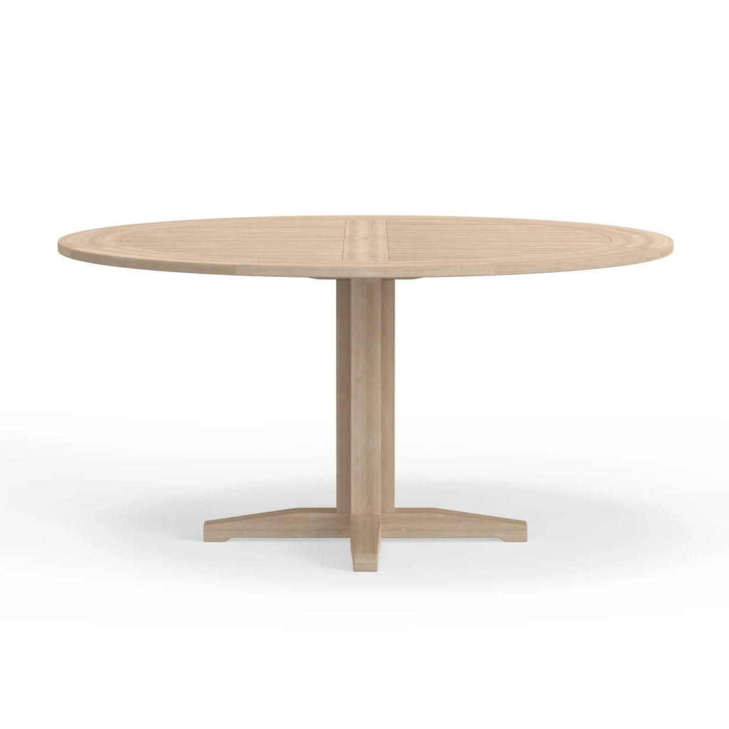 Teak Dining Set Round Table Weathered Alfresco Outdoor Living Australia