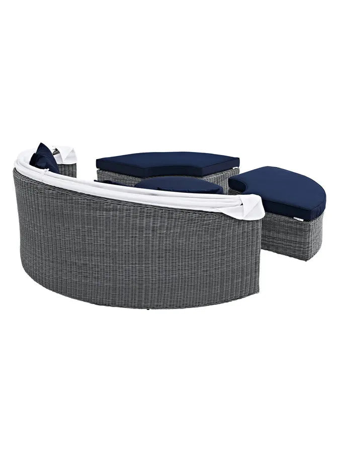 Designer Outdoor Furniture Sectional Daybed Rattan Canopy Alfresco Outdoor Living