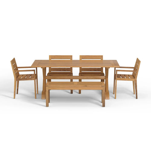 6 Seater Teak Dining Set Classic Timber Alfresco Outdoor Living