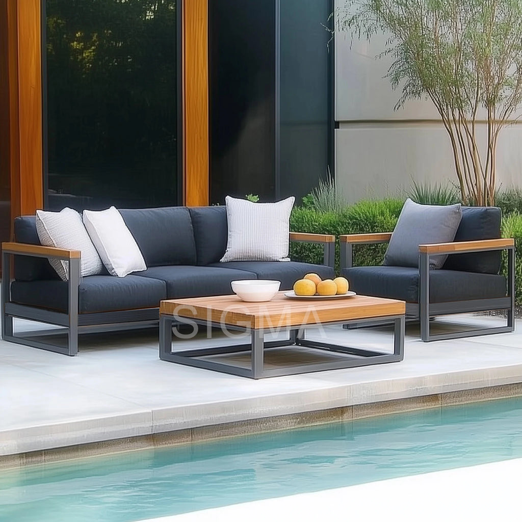 Designer Outdoor Dining Set Modern Aluminum Alfresco Outdoor Living Australia