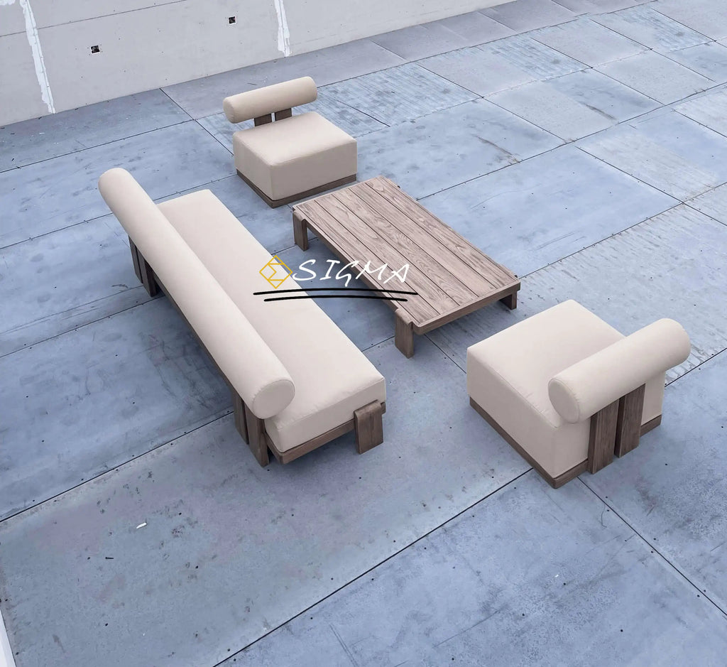 Custom Modular Teak Sofa Set Contemporary Alfresco Outdoor Living Australia