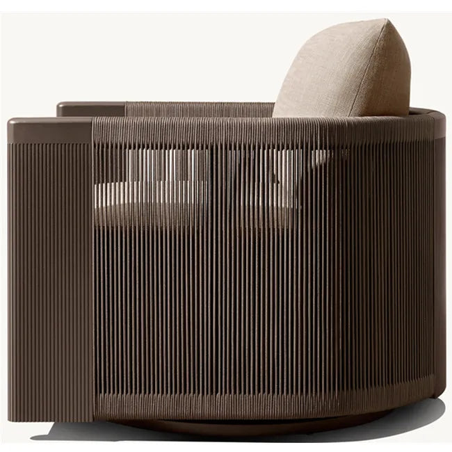 Outdoor Swivel Chair Modern Aluminum Rope Weaving Alfresco Outdoor Living Australia