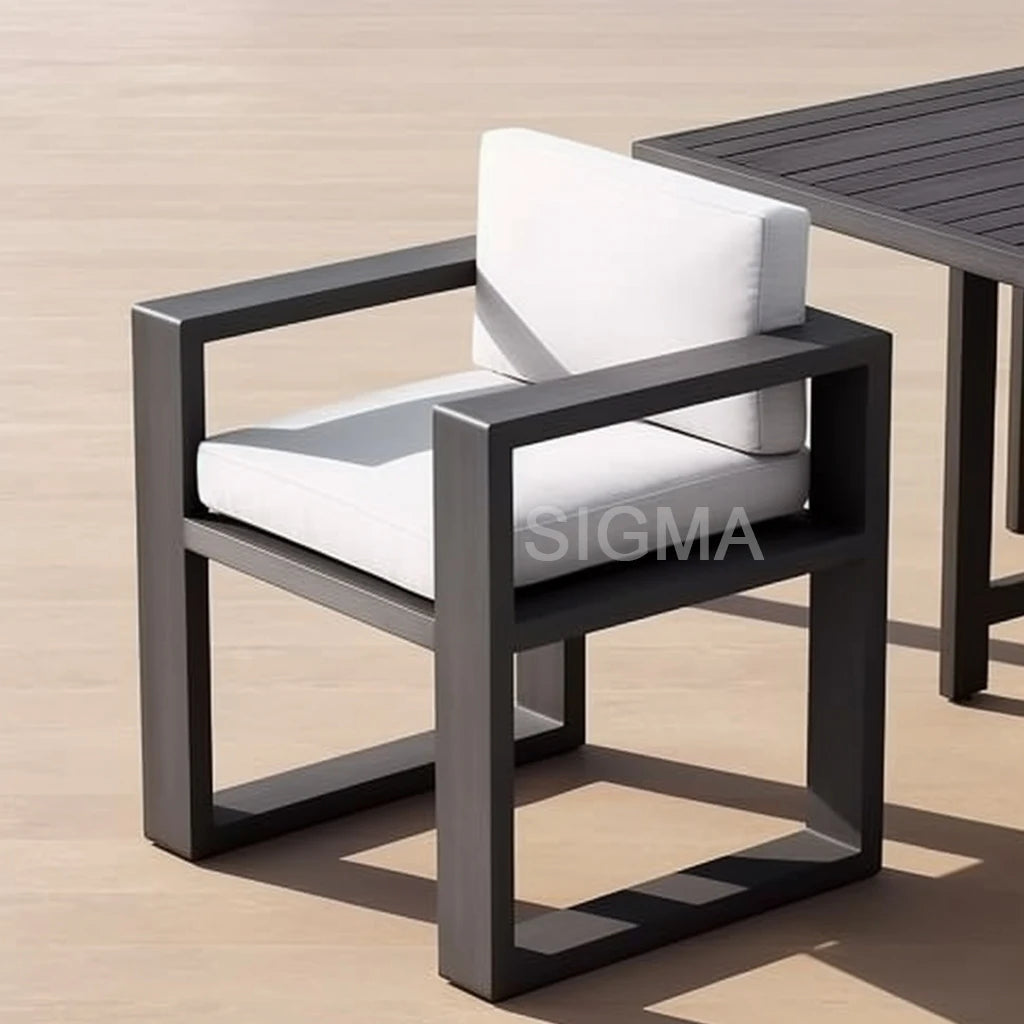 Custom Outdoor Furniture Aluminium Dining Setting Weatherproof Contemporary Design