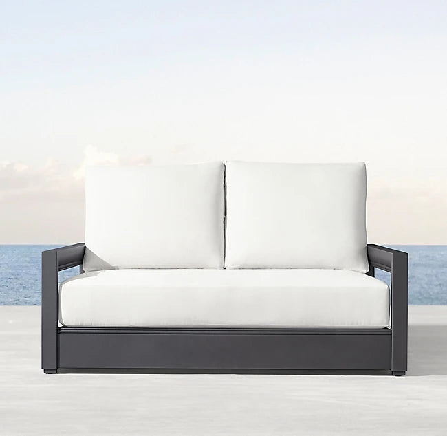Designer Outdoor Furniture Aluminum Loveseat Contemporary Alfresco Outdoor Living Australia