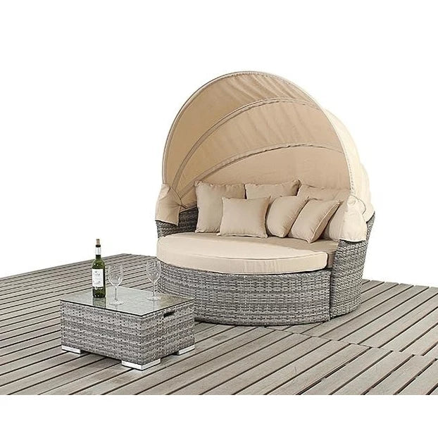 Round Rattan Sun Lounger Modern Architectural Alfresco Outdoor Living Australia